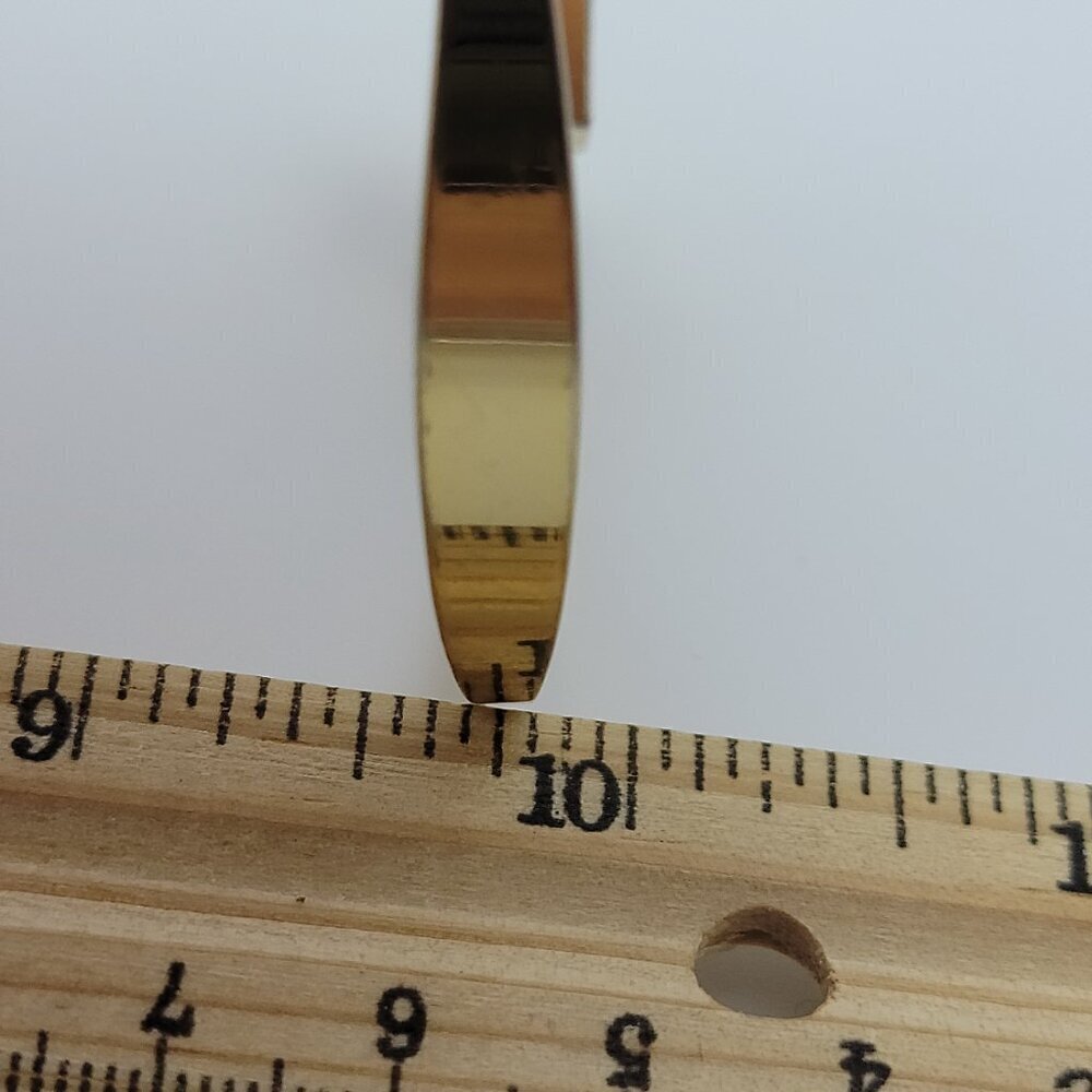 J. Crew Gold Tone Cube Charm Open Cuff Bracelet 6 Inches Size Small - Picture 10 of 11